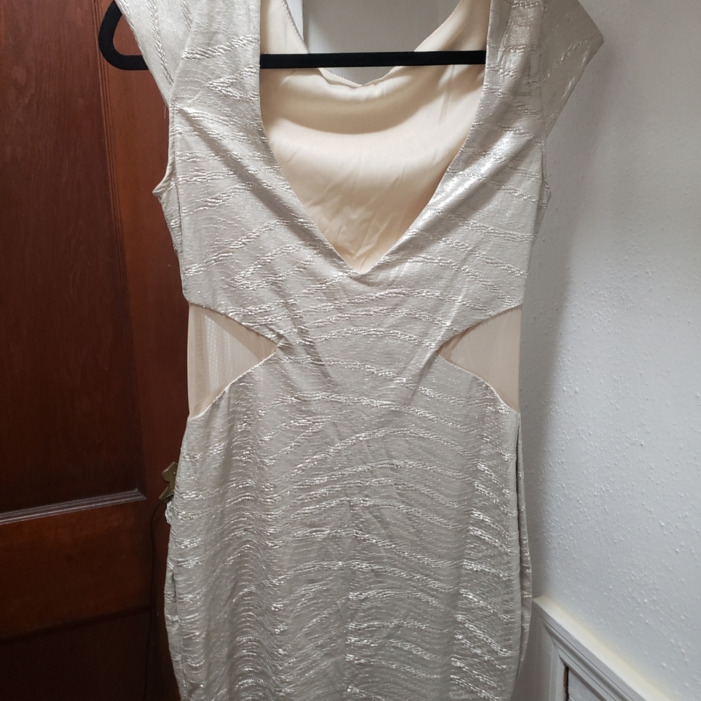 Va Va Voom Cream Bodycon Cocktail Dress